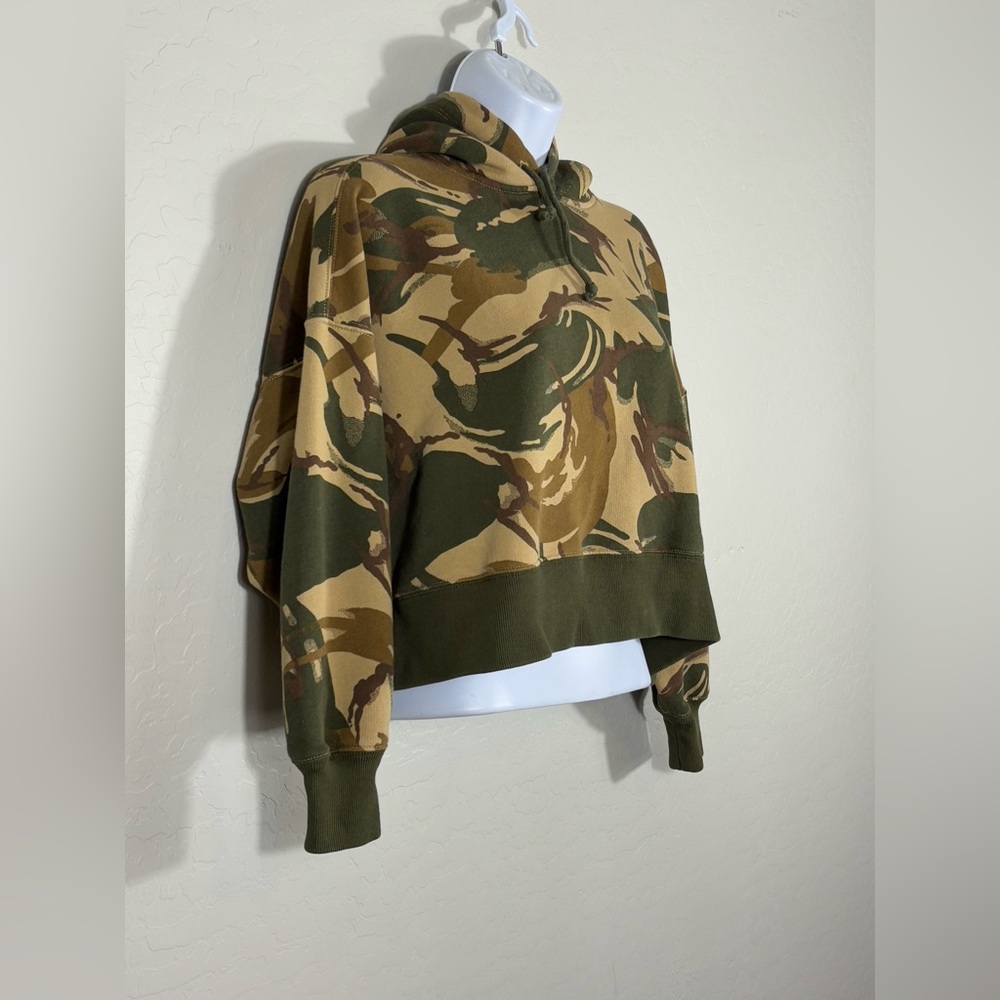 Polo Ralph Lauren British Camo Hoodie Sweatshirt Oversized Fleece Cropped XXS - Picture 2 of 5